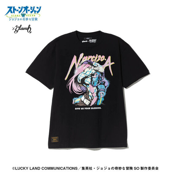 233205 Pbandai 預訂 2025/11月 アニメ『ジョジョの奇妙な冒険 ストーンオーシャン』×glamb Narciso・A T-shirts