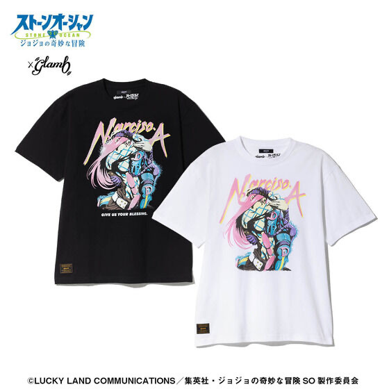 233205 Pbandai 預訂 2025/11月 アニメ『ジョジョの奇妙な冒険 ストーンオーシャン』×glamb Narciso・A T-shirts