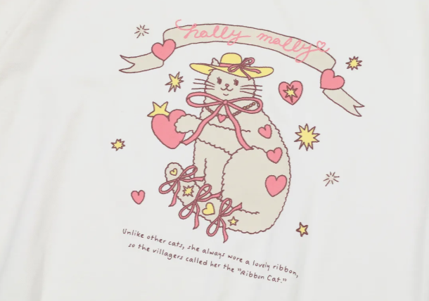 CPGN STUDIO / Cats ribbon short T-shirt / white / JUL25