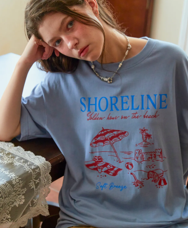 CPGN STUDIO / Shore line short T-shirt / blue-gray /  JUL25