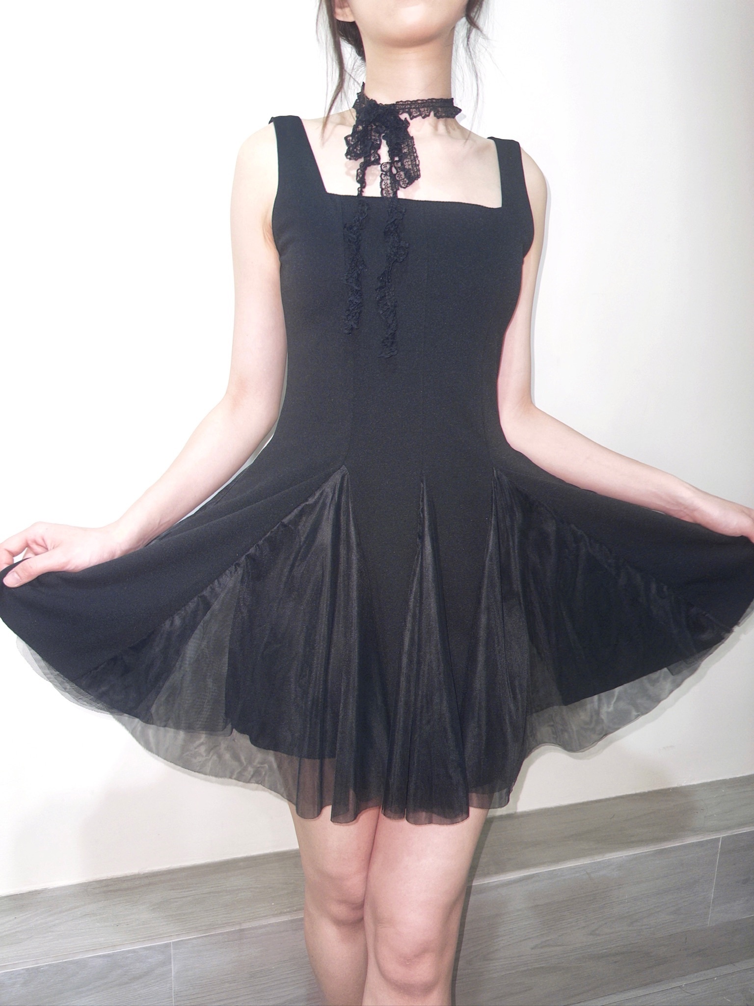 #OPS002 直肩微傘晚裝裙