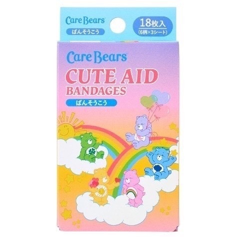 日本 CareBears 彩虹熊繽紛絆創膏18枚
