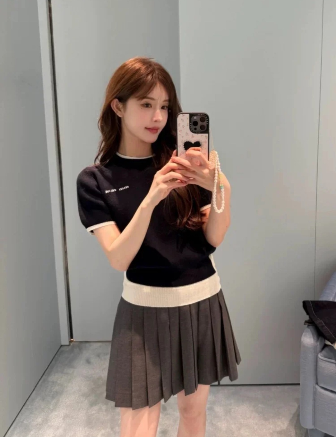 Miu Miu 針織 白邊Logo Top