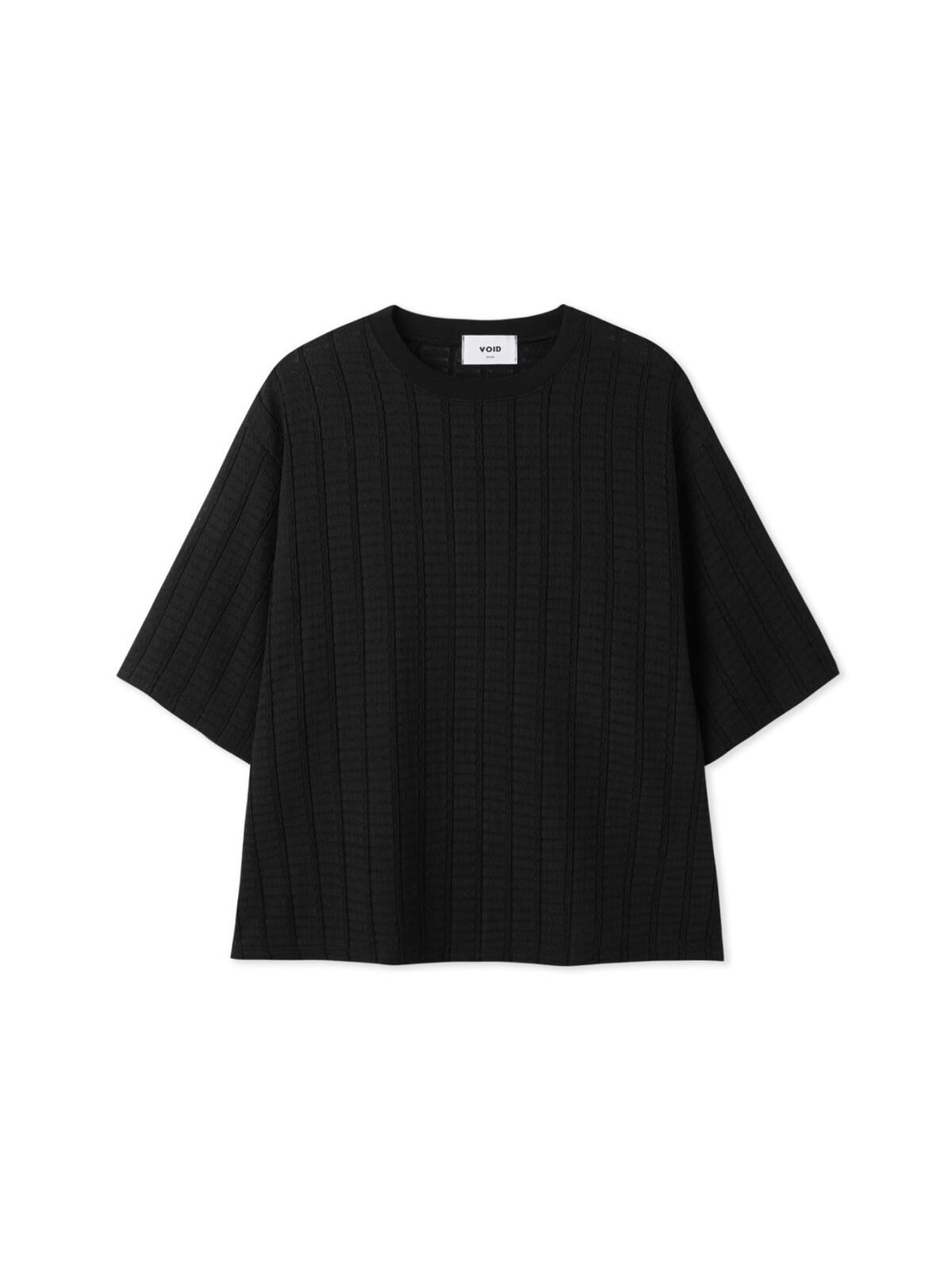 淨色暗紋短袖Tee VOID-109T