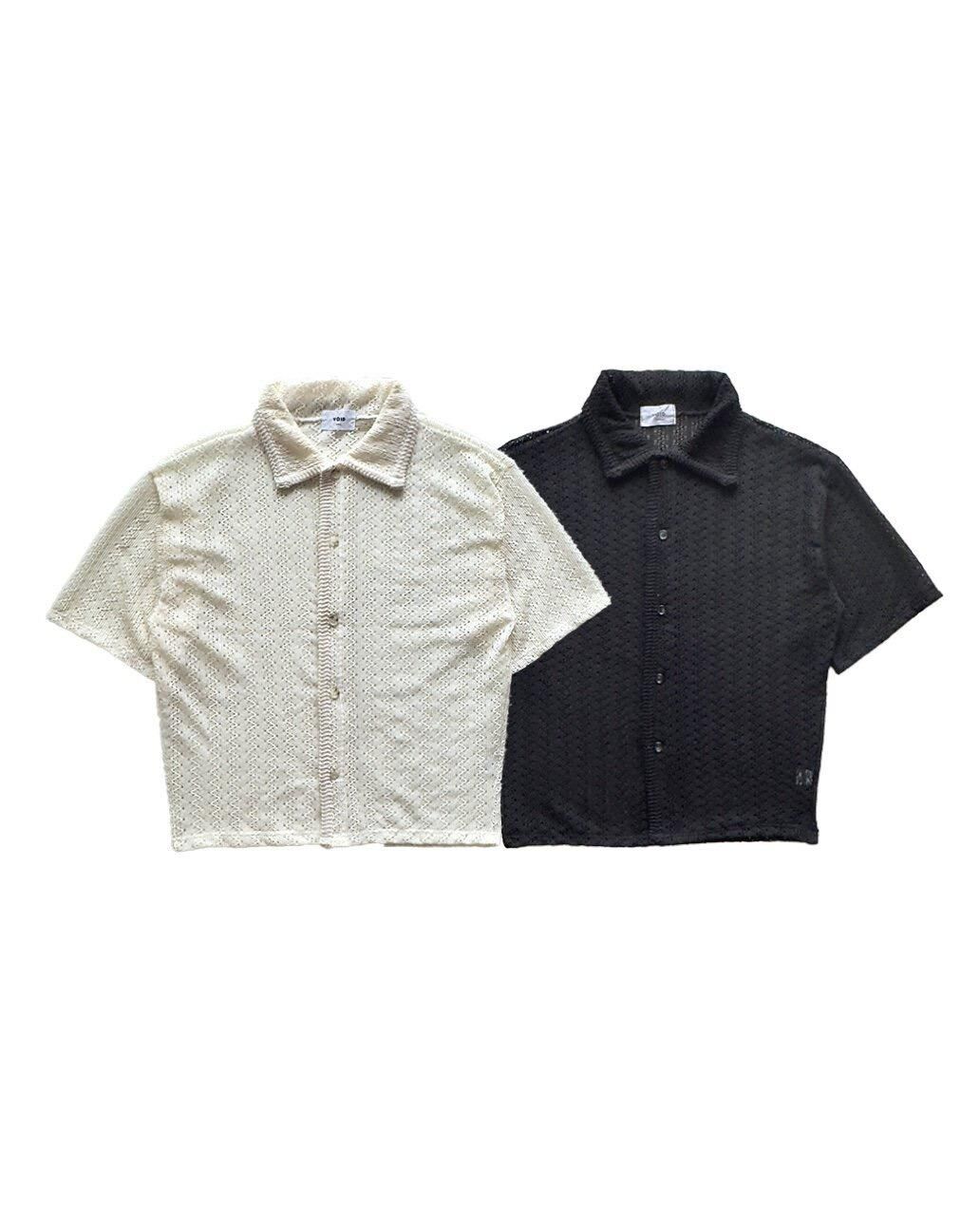 淨色暗網紋短袖恤衫 VOID-115S