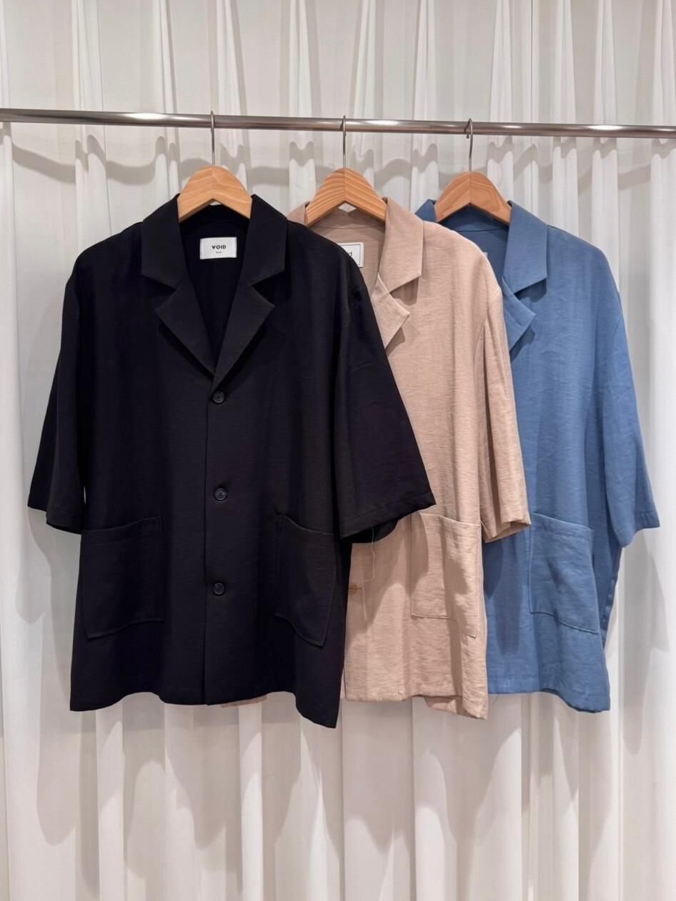 淨色短袖西裝褸 VOID-119JK