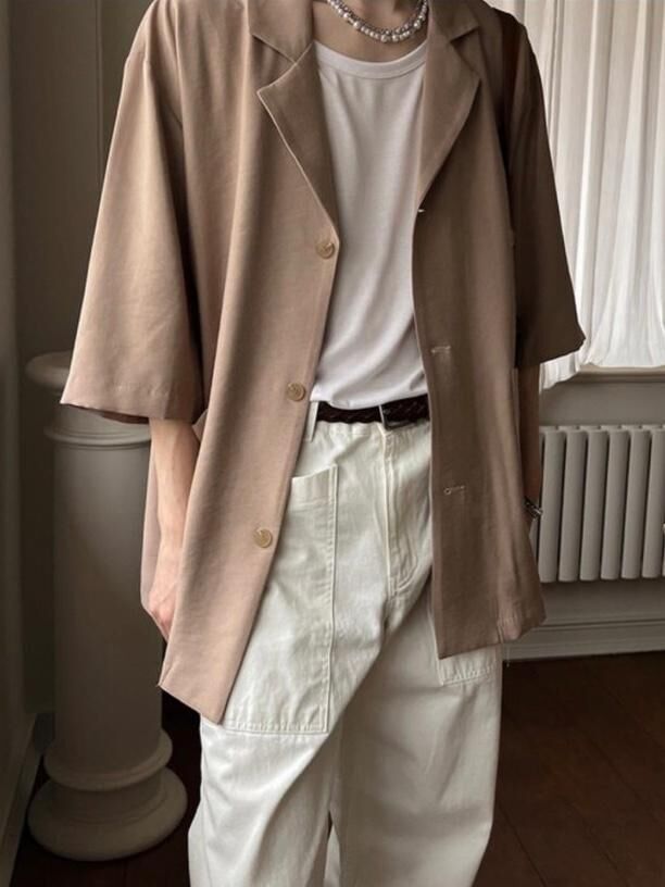 淨色短袖西裝褸 VOID-119JK