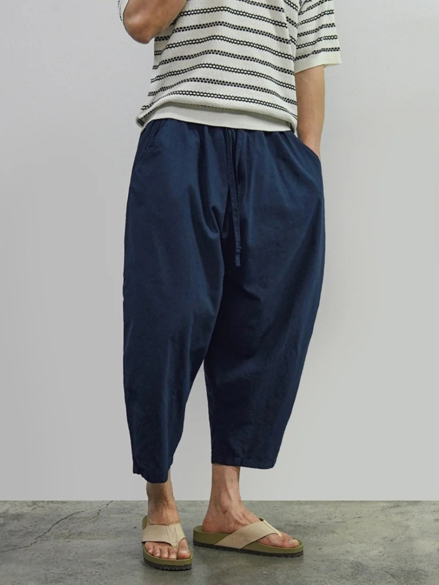 Kuanku亞麻九分氣球休閒褲