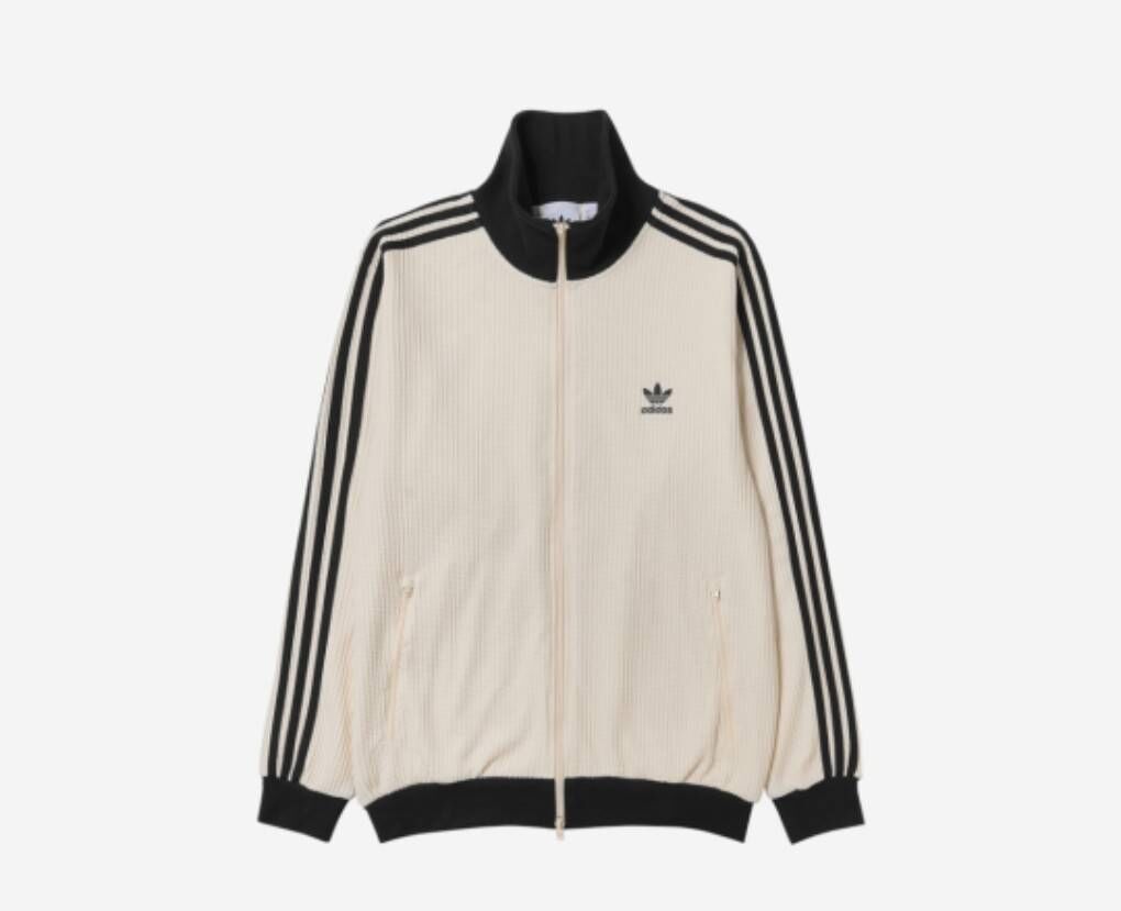 adidas Originals WAFFLE BBTT 三葉草復古立領運動外套 奇妙白