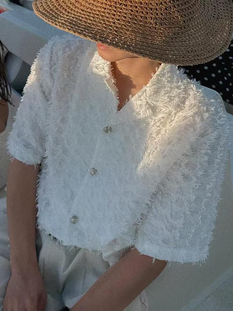 淨色蘇蘇短袖恤衫 taptaptap-075S