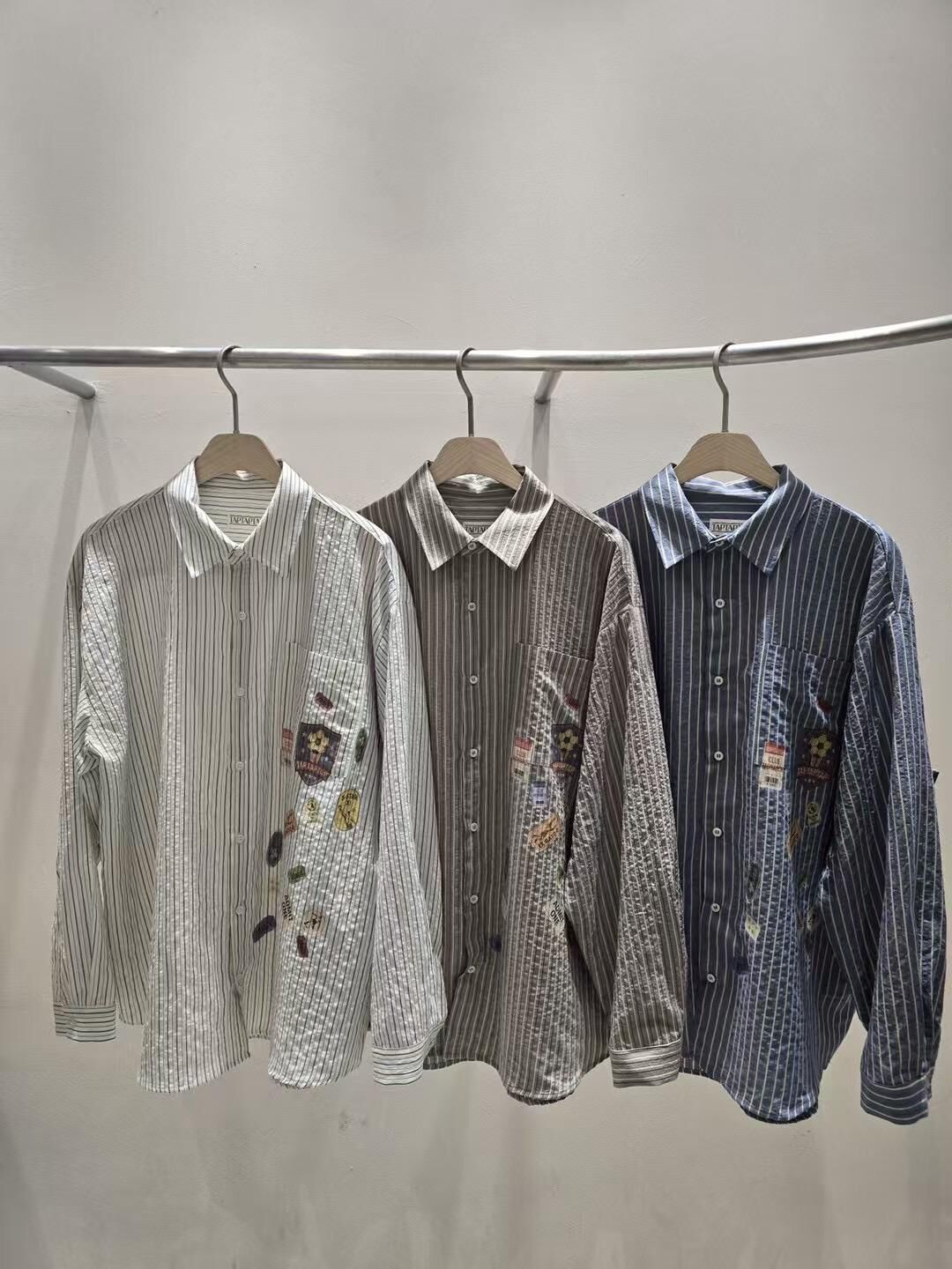 圖案直間長袖恤衫 taptaptap-078S