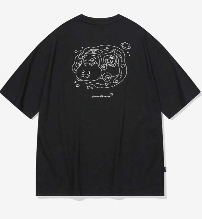 CPGN STUDIO /[CPGN x Kakao Friends] Universe Spring Embroidery Short T-shirt / black / JUL25