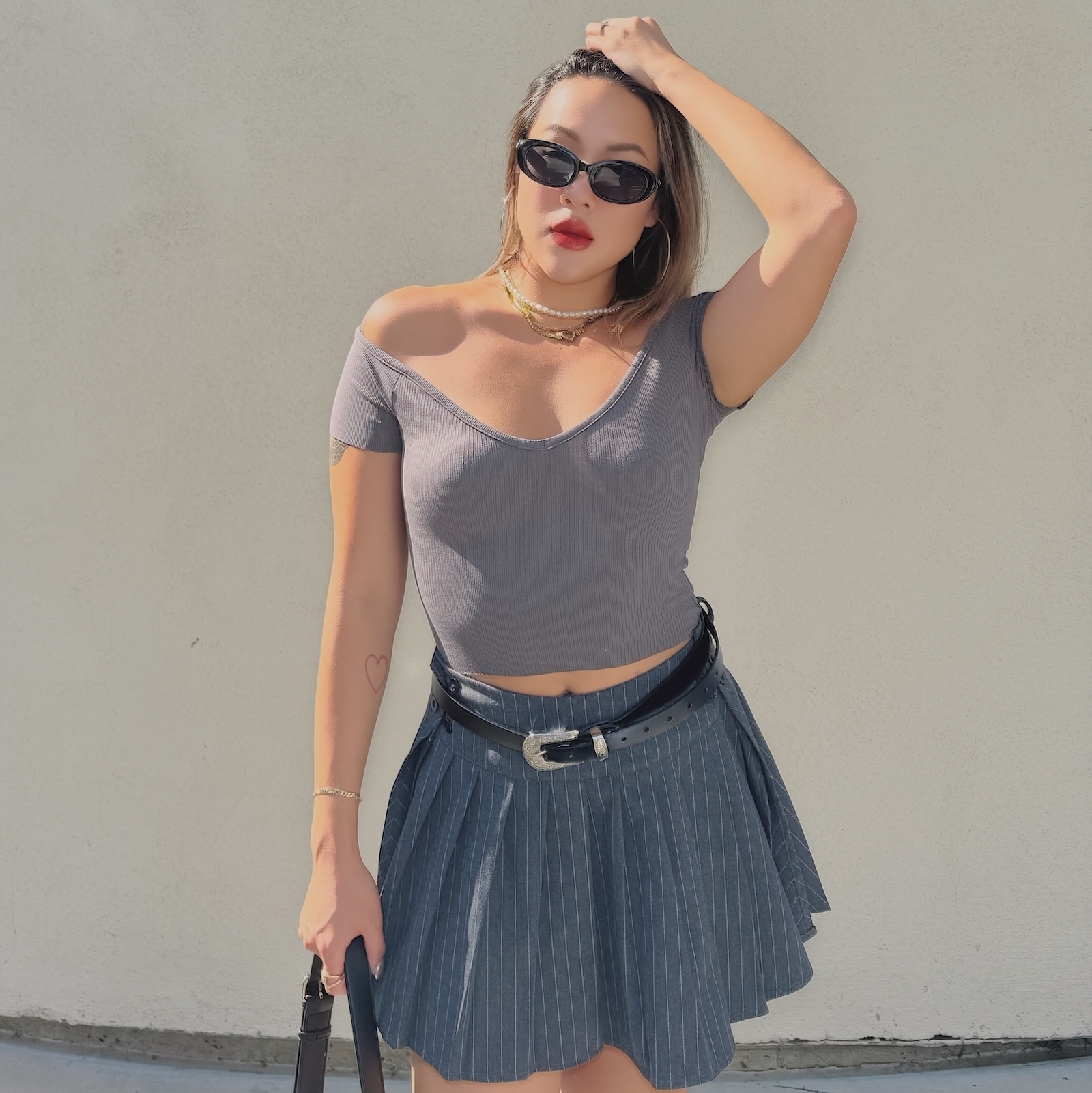 𝐑𝐢𝐛𝐅𝐥𝐞𝐱™美式微辣🇺🇸一字Ｖ領螺紋Tee(5色)