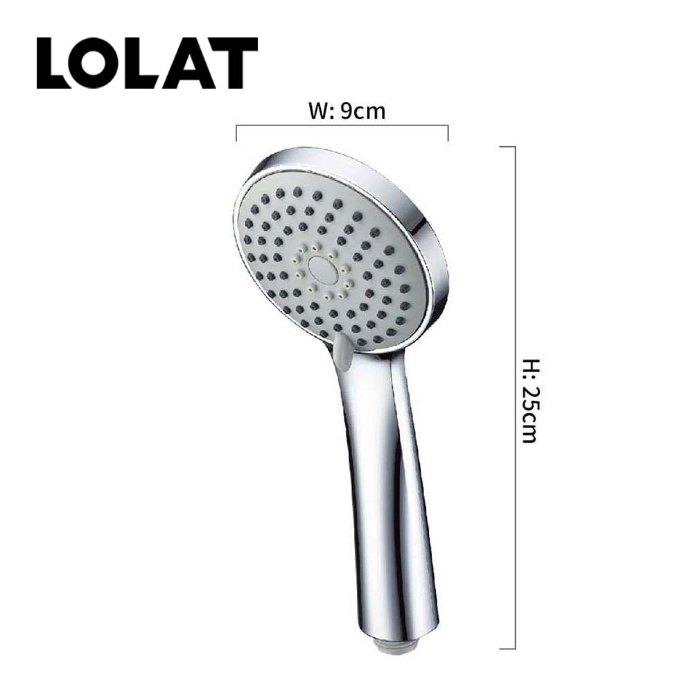 LOLAT三段式按摩低壓大流量蓮蓬頭組-鉻色HS330CP+軟管OS230