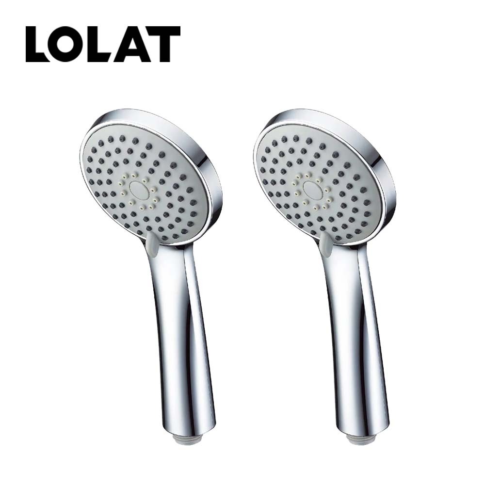 LOLAT三段式按摩低壓大流量蓮蓬頭-鉻色HS330CP二入組