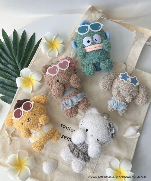 預購┃日牌聯名款 三麗鷗 QQ毛 曬黑 KITTY 布丁狗 大耳狗 漢頓 醜魚 墨鏡 吊飾