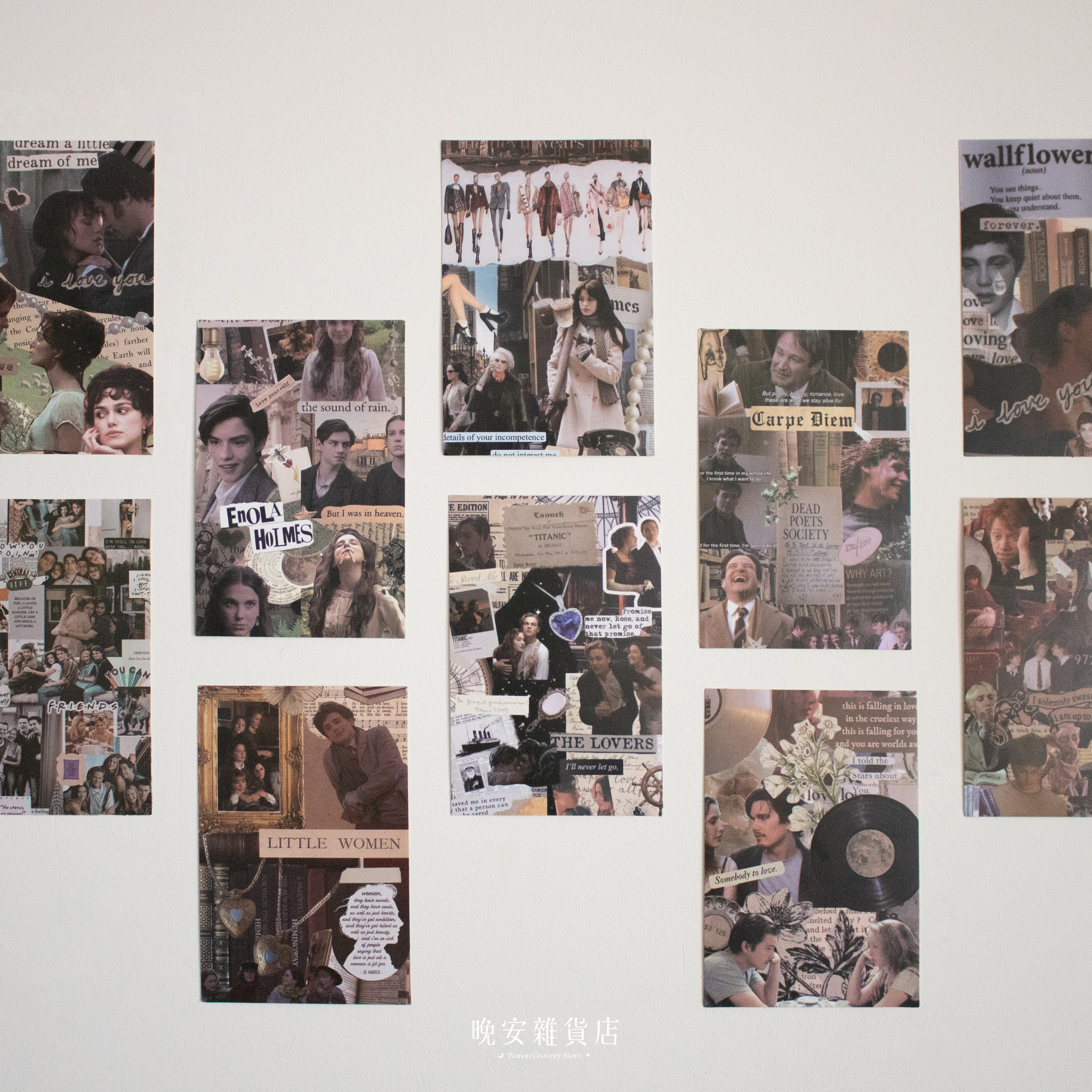 【Cinematic Wall】電影拼貼海報小卡(10入) 裝飾小卡