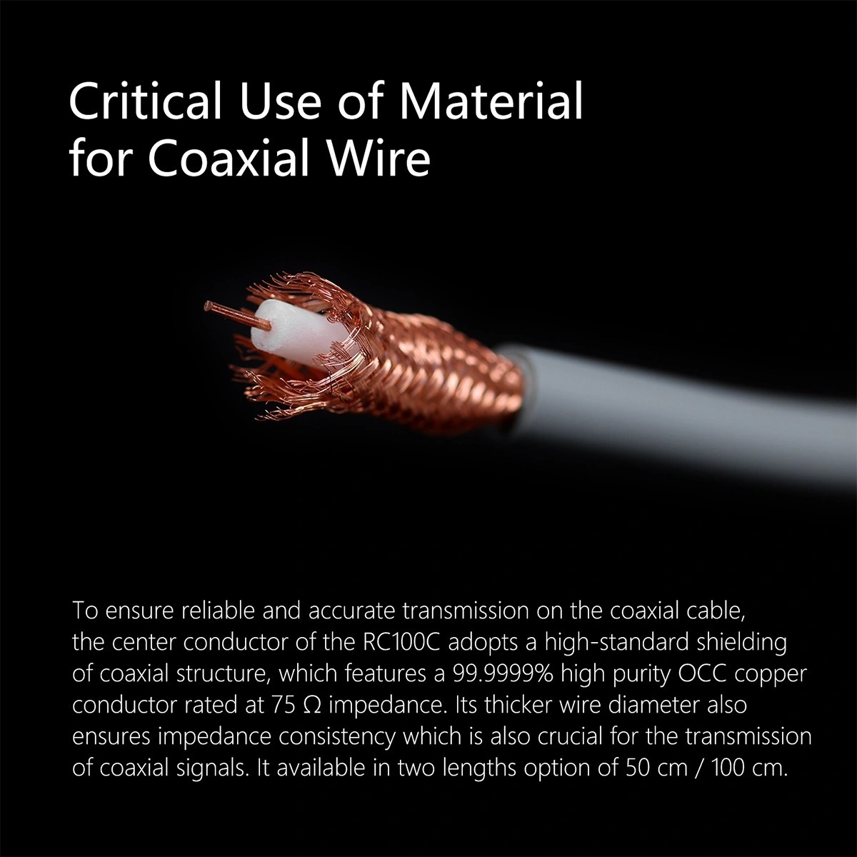 ddHiFi RC100C RCA Plug OCC Copper Coaxial Cable