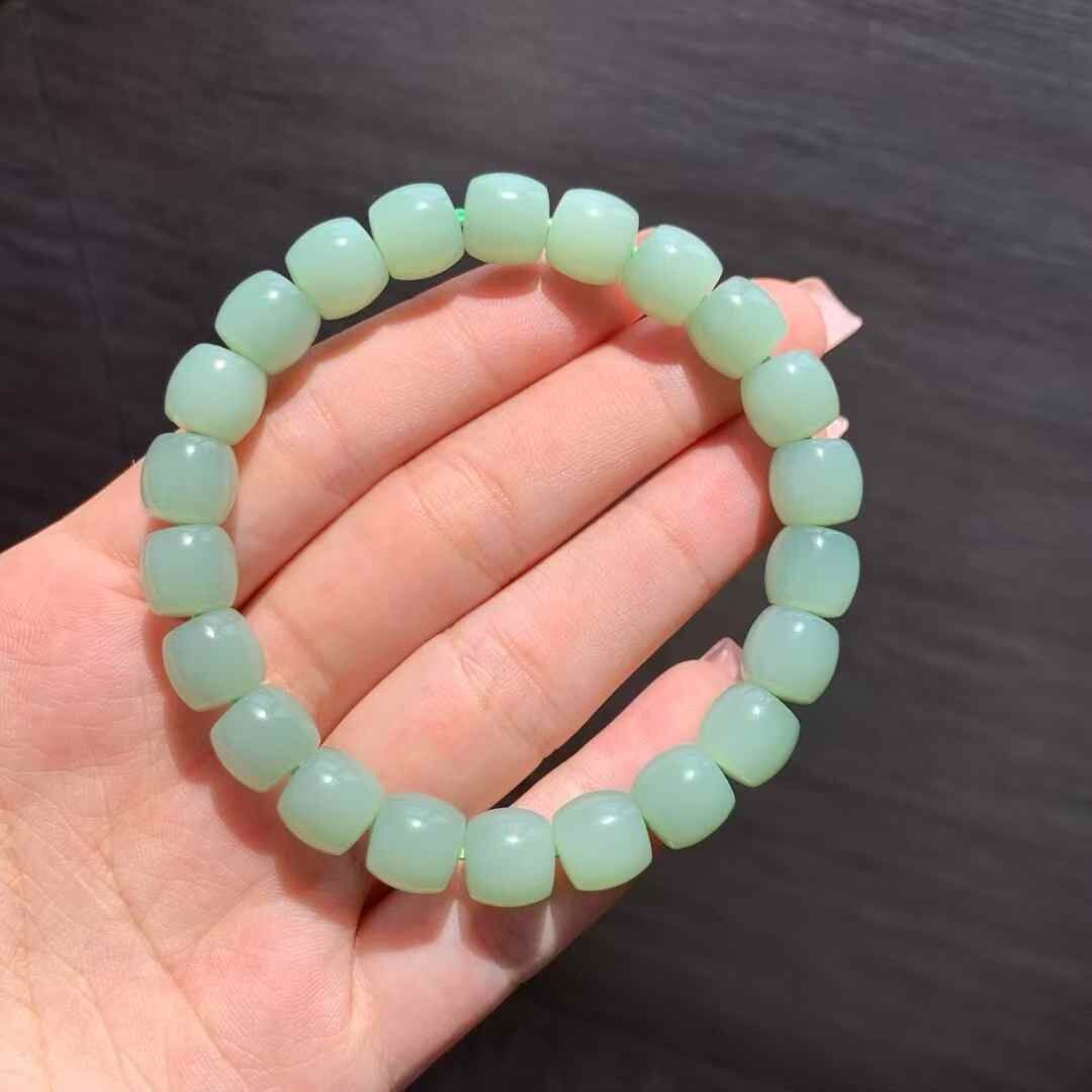 76776 和田玉粉青直切手串 (9mm直徑)