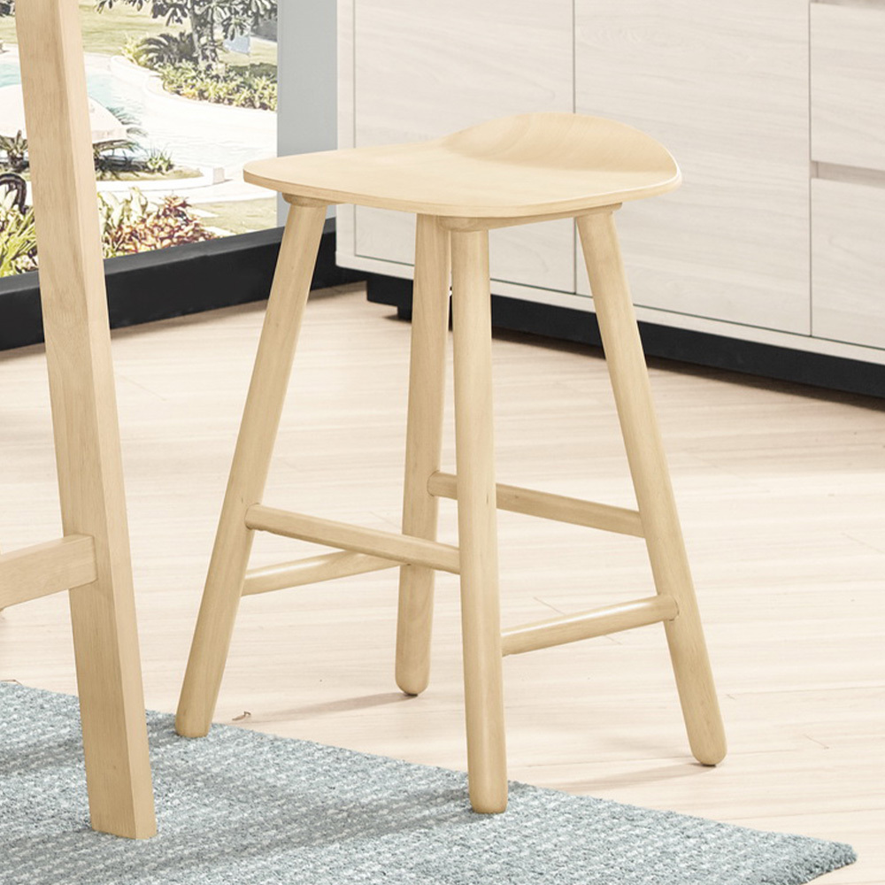 諾文實木吧台椅/高腳椅/單椅-洗白色
