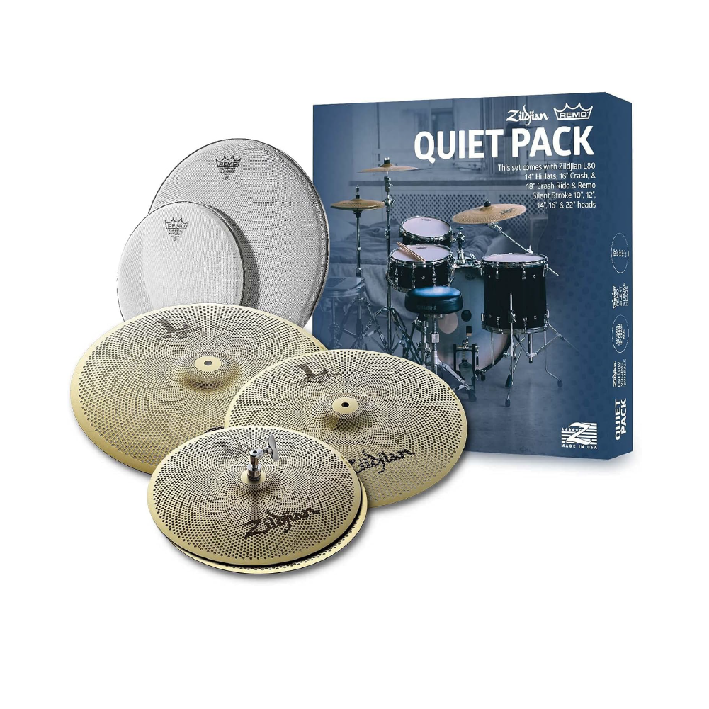 Zildjian Zildjian / L80 Low Volume Cymbal + Remo Silentstroke Mesh Heads 靜音銅鈸套組 (LV468RH) — 三峽鼓 / 打擊｜YA! 玩音樂