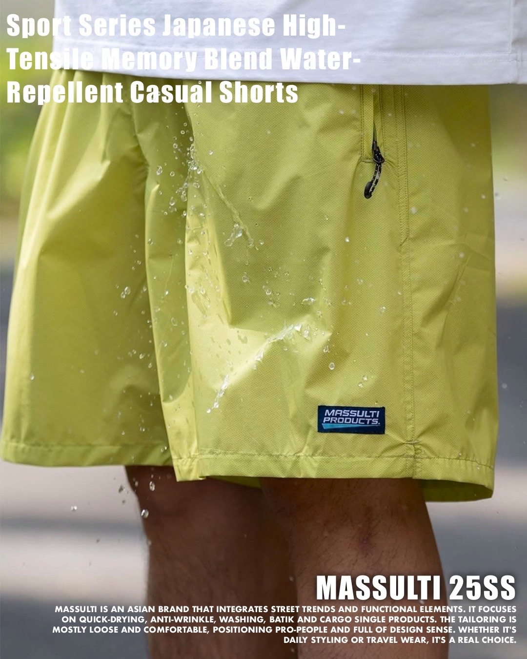 #預購 MASSULTI 25SS 奈米 風殼 N66 尼龍 鑽石格 超輕 沙灘短褲 四色