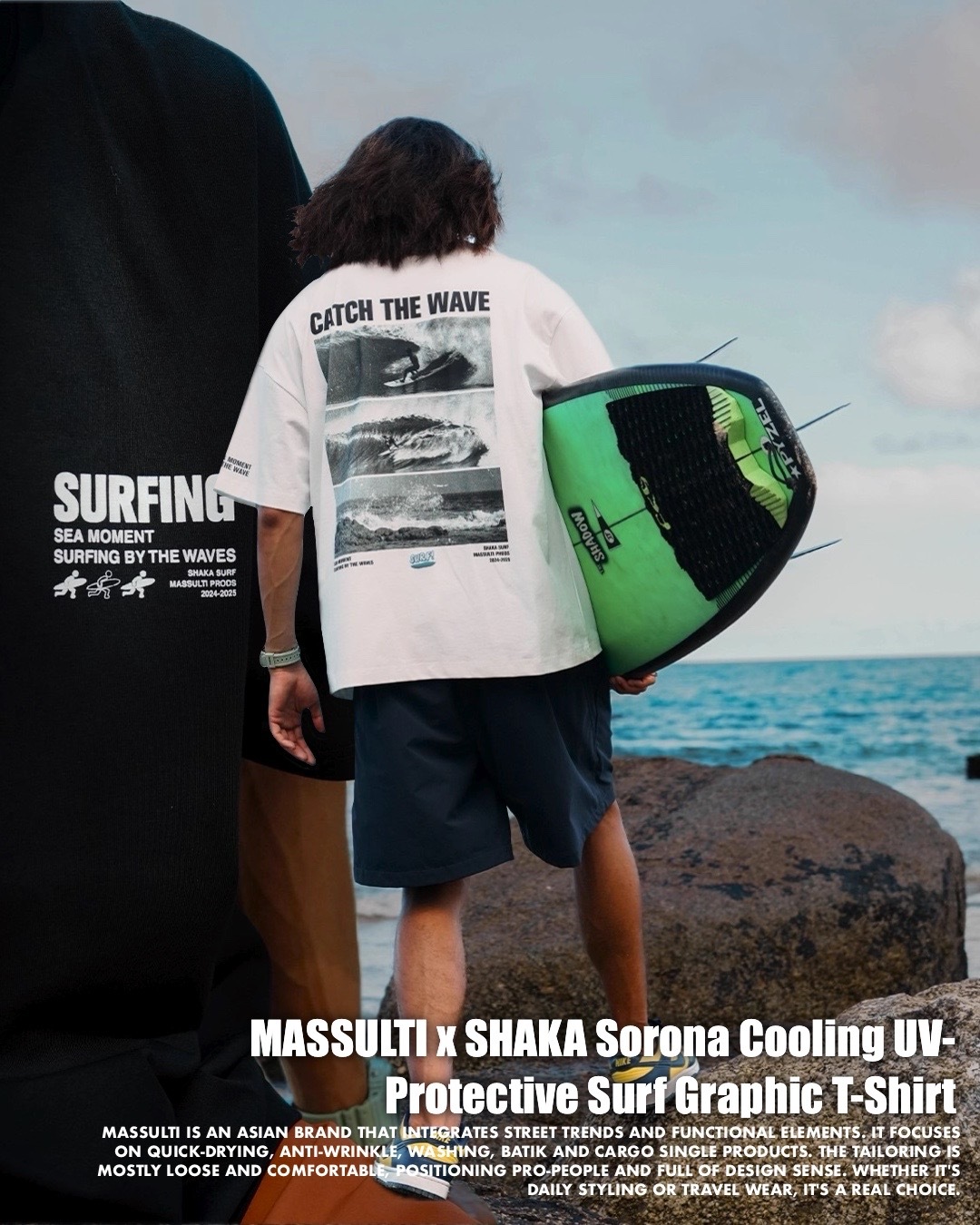 #預購 MASSULTI x SHAKA Sorona 涼感防曬 衝浪印花短踢 三色