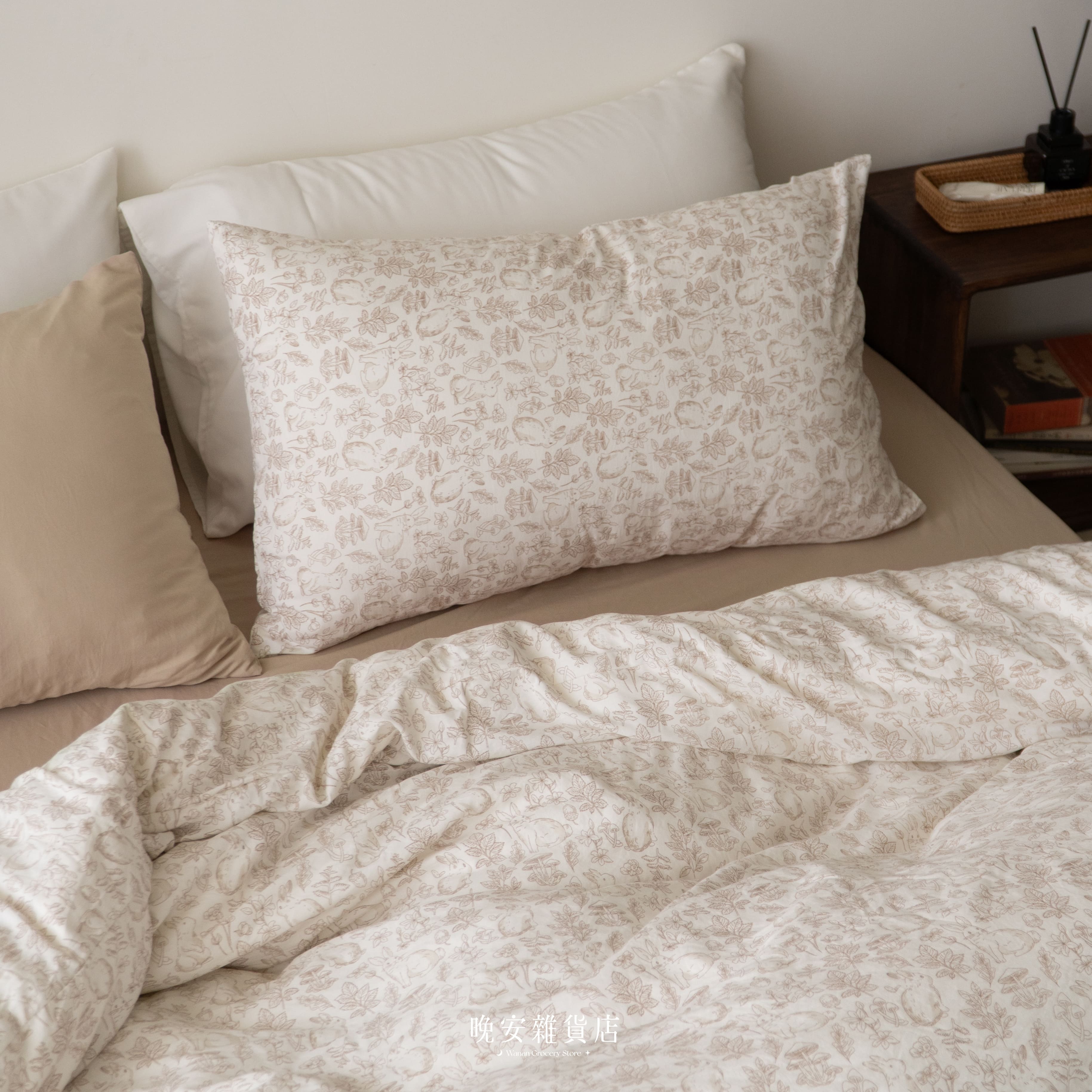 拼接色純水洗棉【奶茶色的夢境】床單床包組