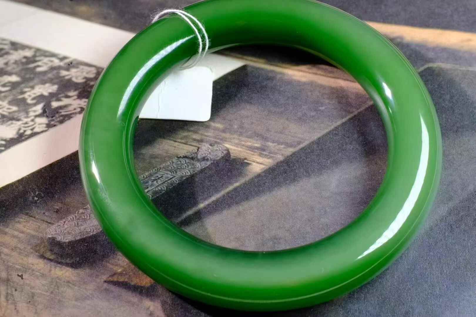 76780 54mm和田玉碧玉七號礦手鐲 (52-54)