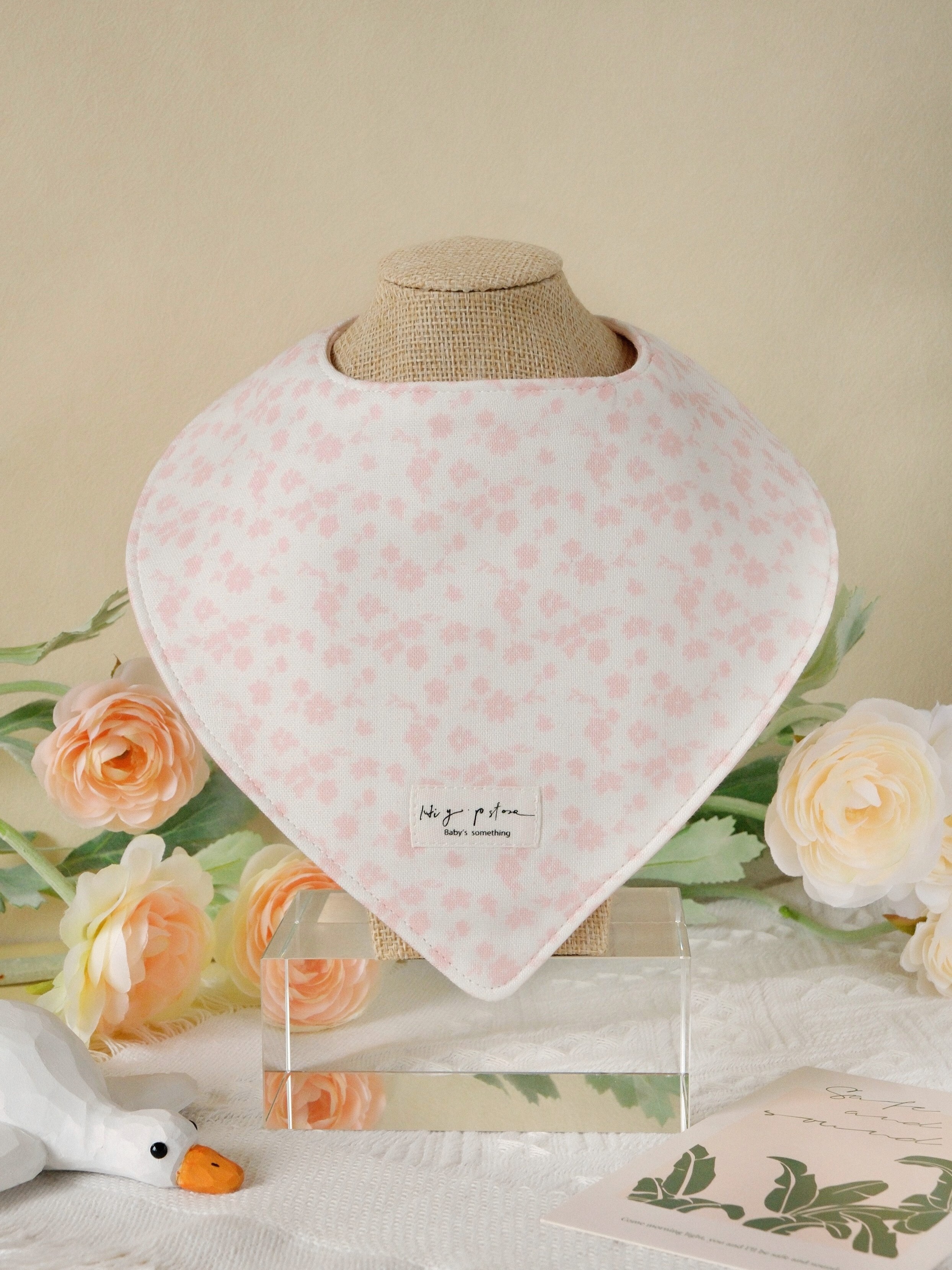 Hi Y.P store-手作圍兜-雙面三角兜-霧粉霜語