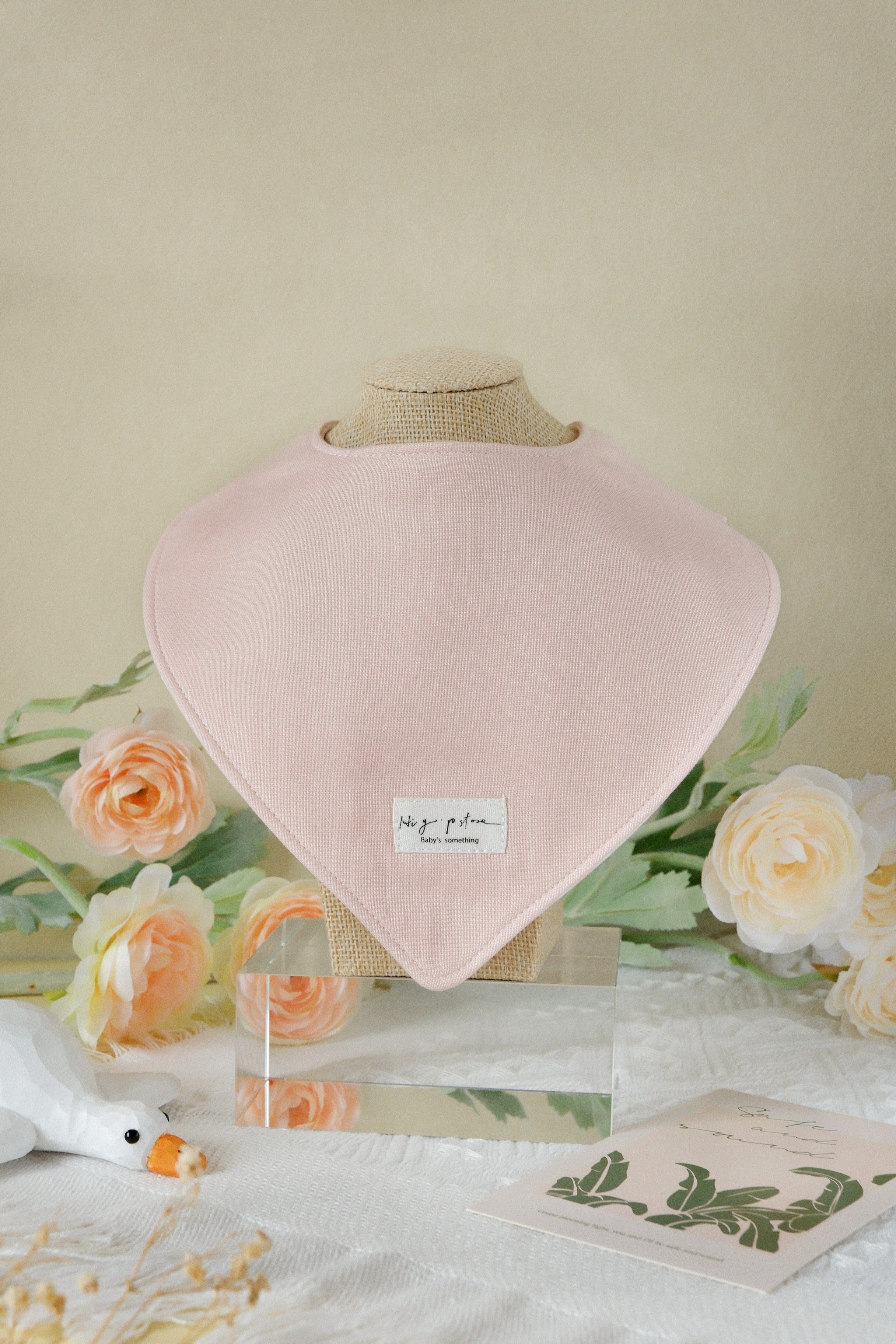 Hi Y.P store-手作圍兜-雙面三角兜-霧粉霜語