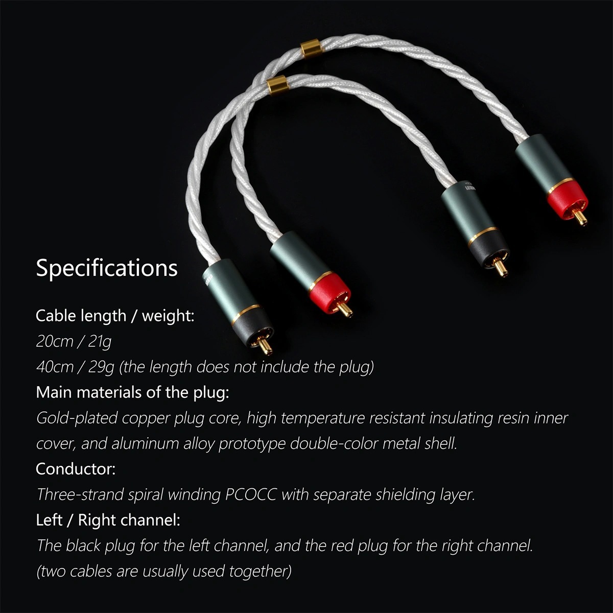 ddHiFi RC20A RCA Signal Cable for Connecting Desktop Devices