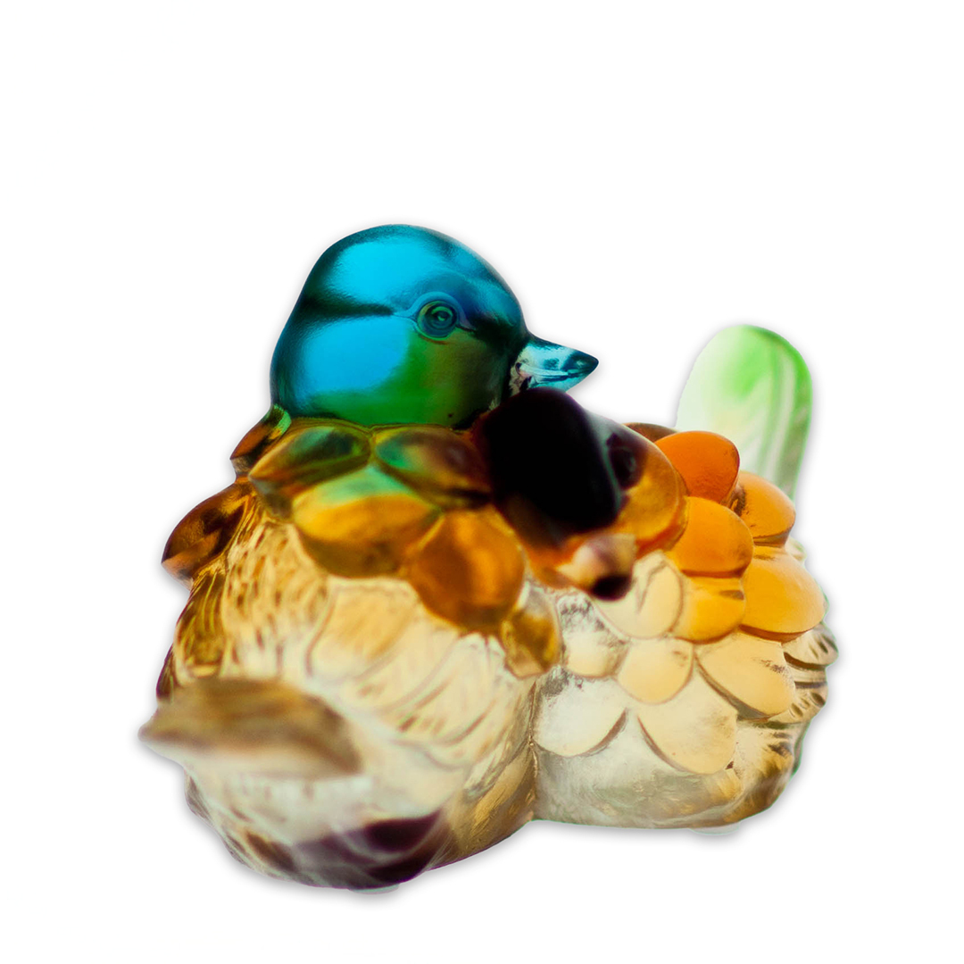 琉璃擺飾文鎮｜鴛鴦比翼永結同心 居家開運典雅收藏首選