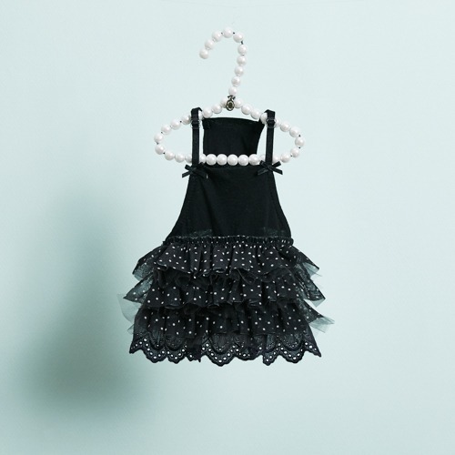 Louisdog 午夜波點網紗背心裙