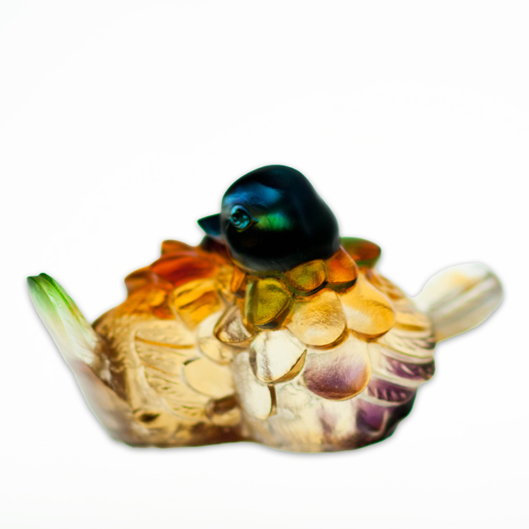 鹿港窯禮品館│居家開運 琉璃珍藏-鴛鴦 擺飾 文鎮