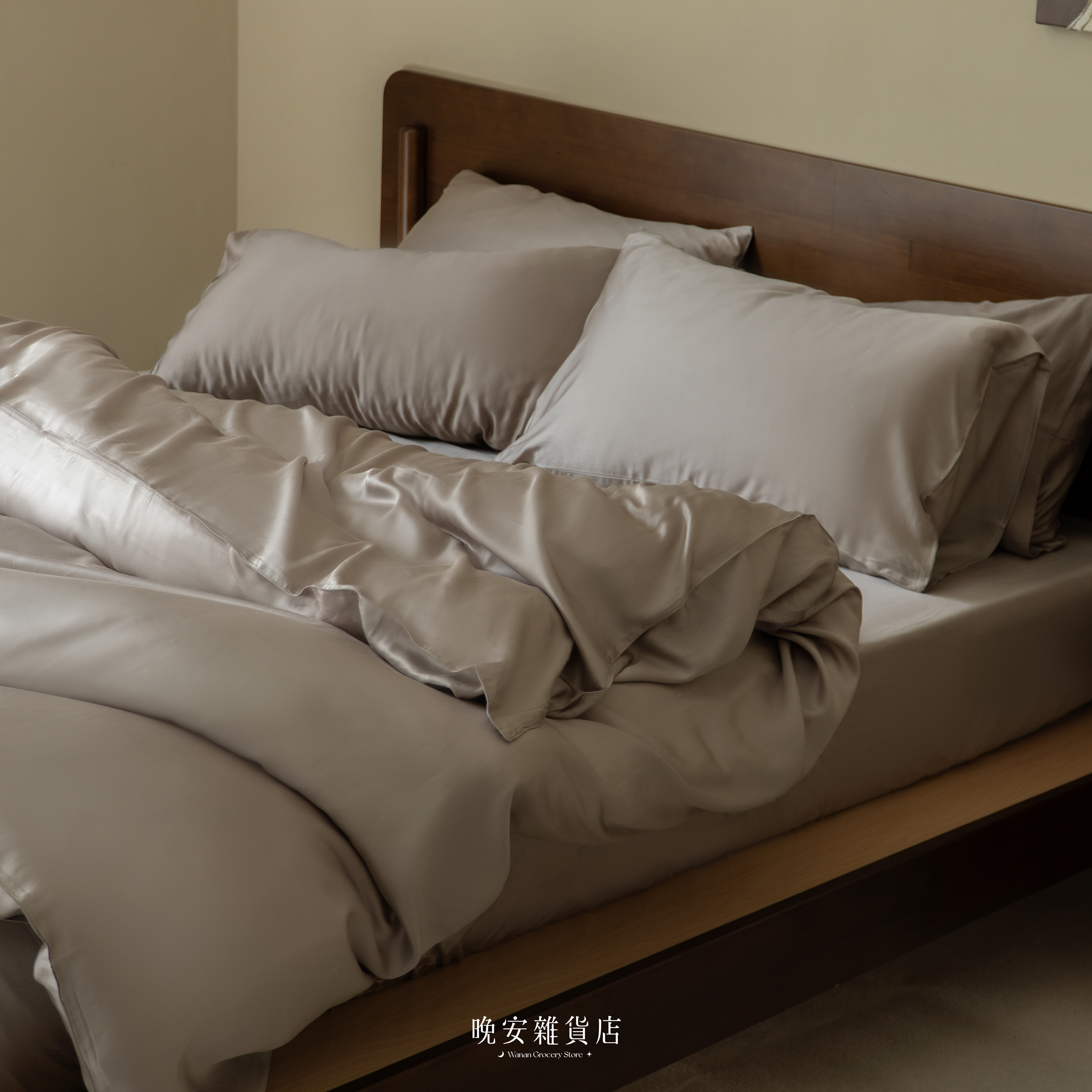 【100%TENCEL天絲™暮光 灰咖】60支天絲兩用被床包組SET(僅宅配)