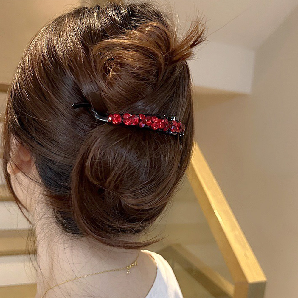 水鑽髮夾 扭扭夾 香檳色 一字夾 馬尾夾 橫夾 髮飾 盤髮夾 女生飾品 韓國髮飾 頭飾 髮夾女 豎夾 夾子 氣質 147