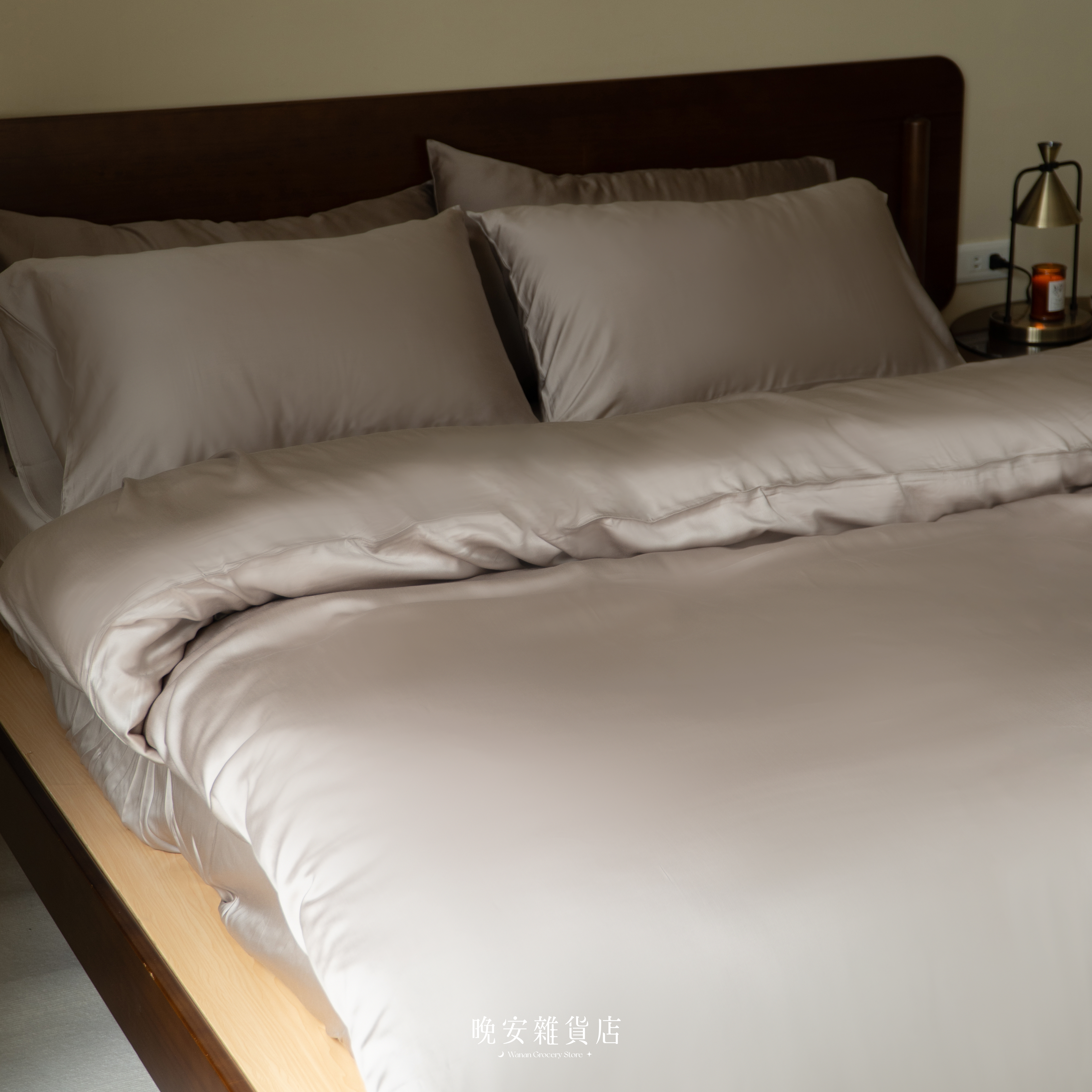 【100%TENCEL天絲™暮光 灰咖】60支天絲兩用被床包組SET(僅宅配)