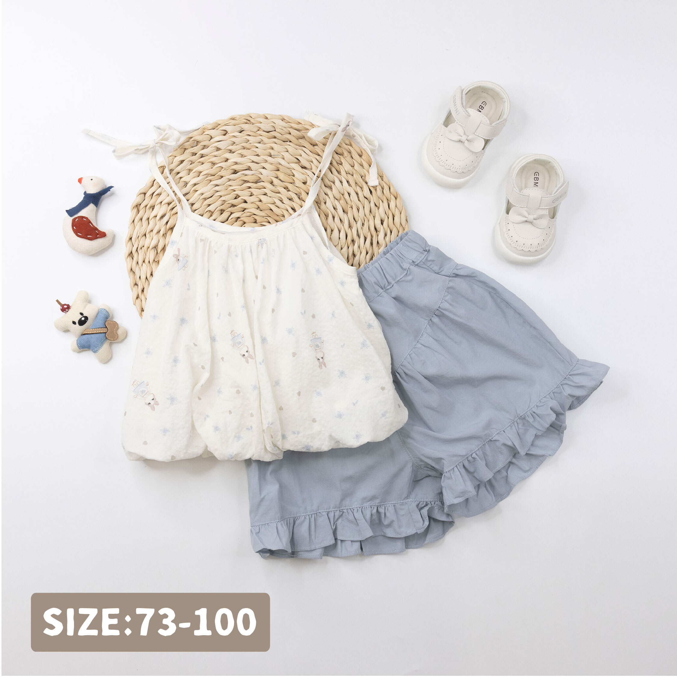 花花愛心兔兔綁帶設計套裝 (H50446)