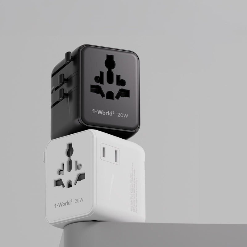 MOMAX - 1-World² 20W 三接口旅行充電插座｜(黑色/白色)