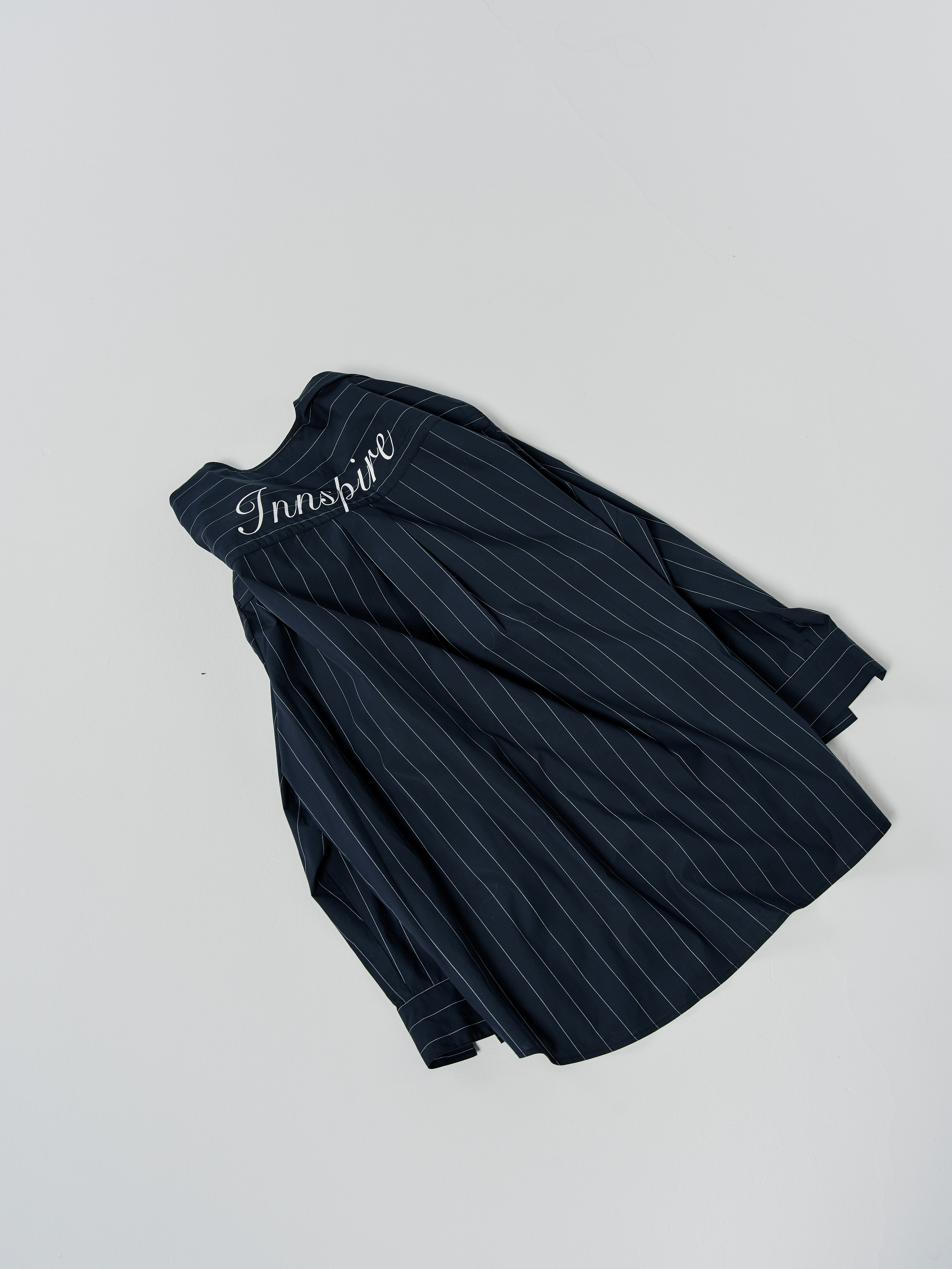 字母印花薄款棒球襯衫-藍