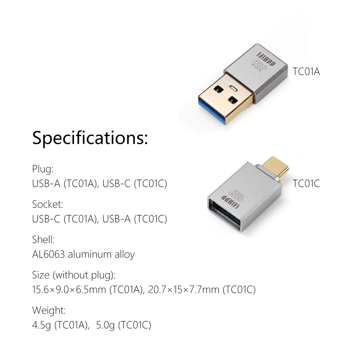 ddHiFi TC01A / TC01C USB-A / USB-C Converter