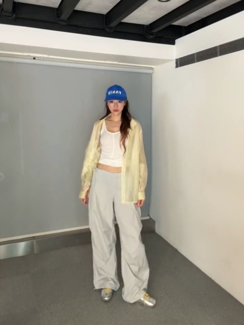 【瑕疵】率性抽繩降落傘褲-灰