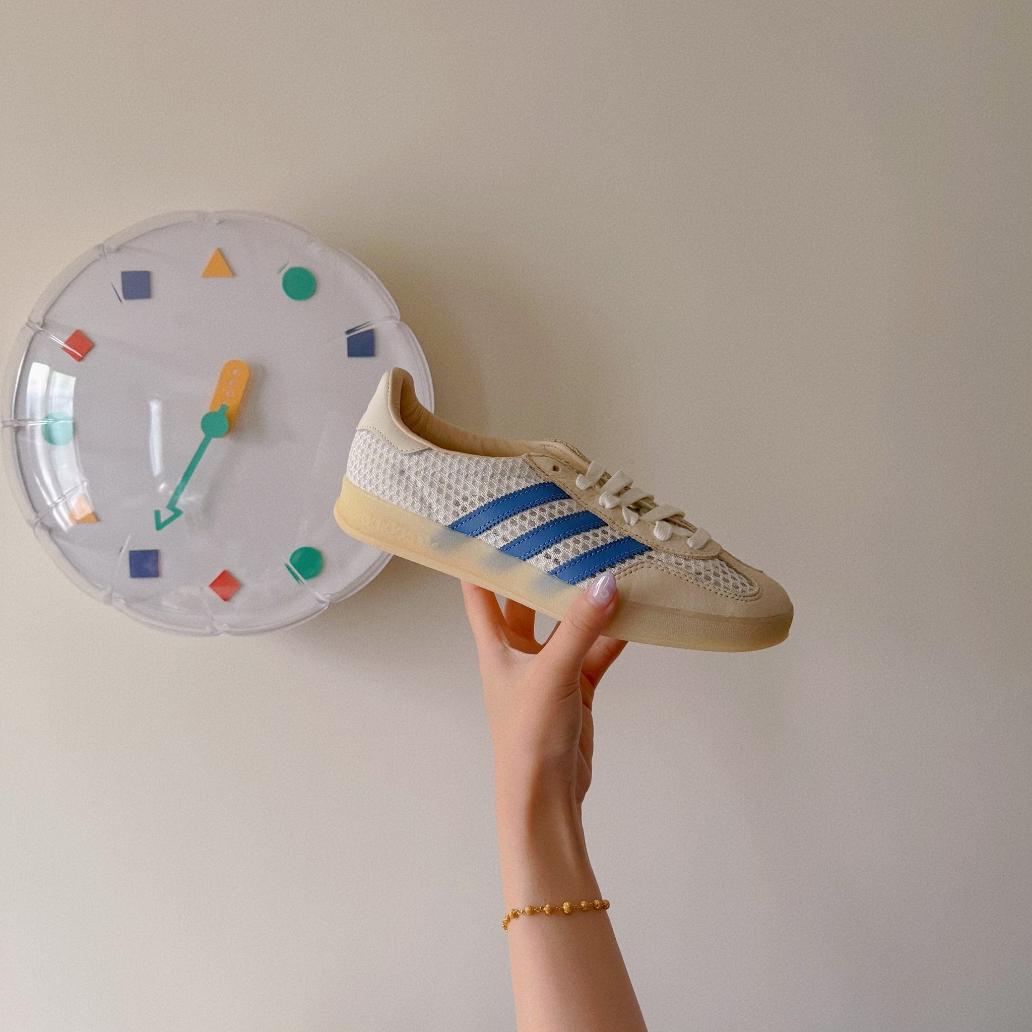 Adidas Originals Gazelle Indoor 日本限定 奶油白藍 編織 網孔 男女 復古鞋 JH5419