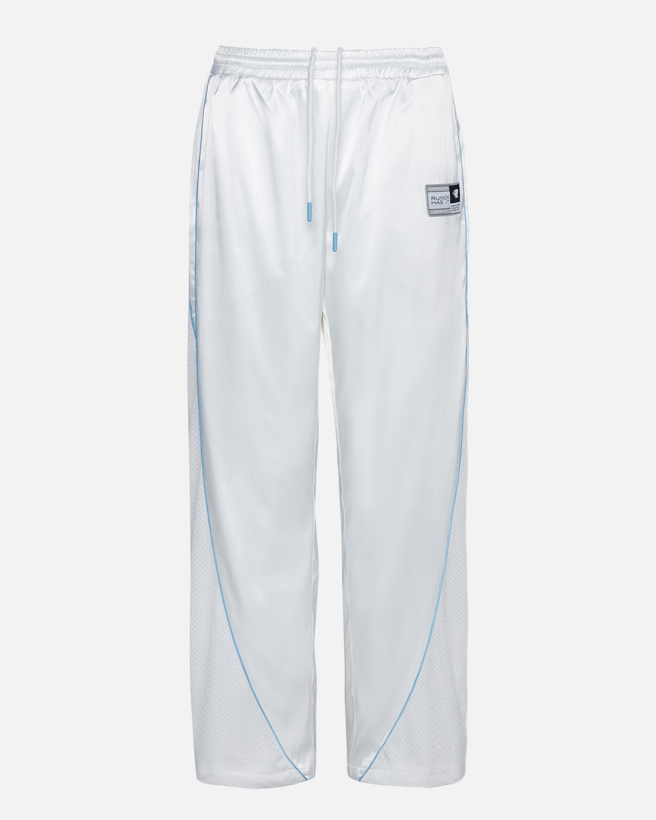 Ivory Satin Trim Mesh Pants