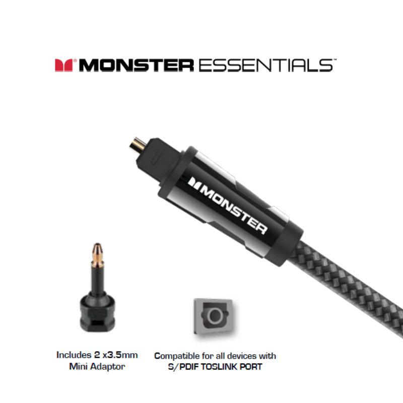 美國 MONSTER 光纖音訊傳輸線（S/PDIF TOSLINK 接頭）