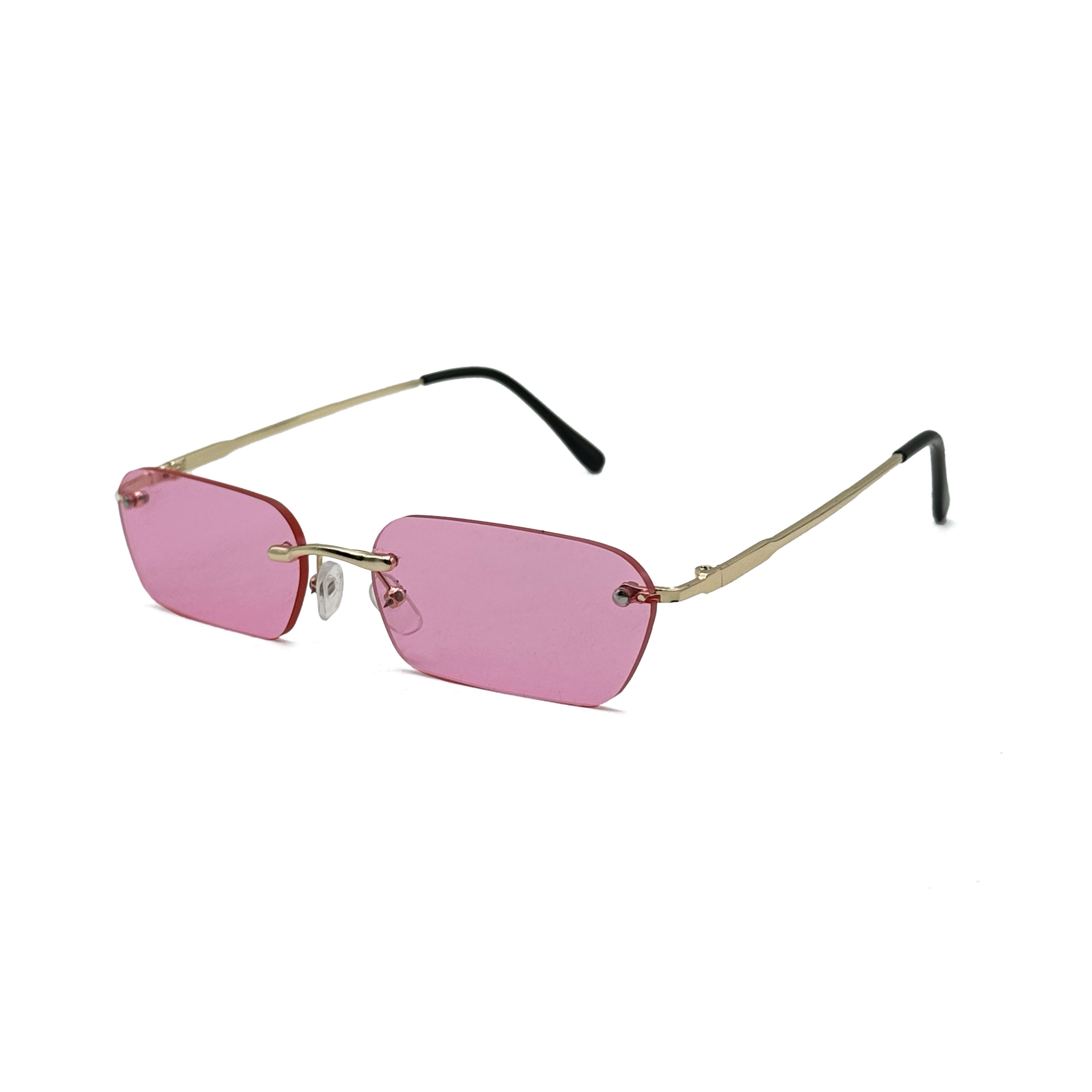 CHILL無框金屬復古眼鏡-粉