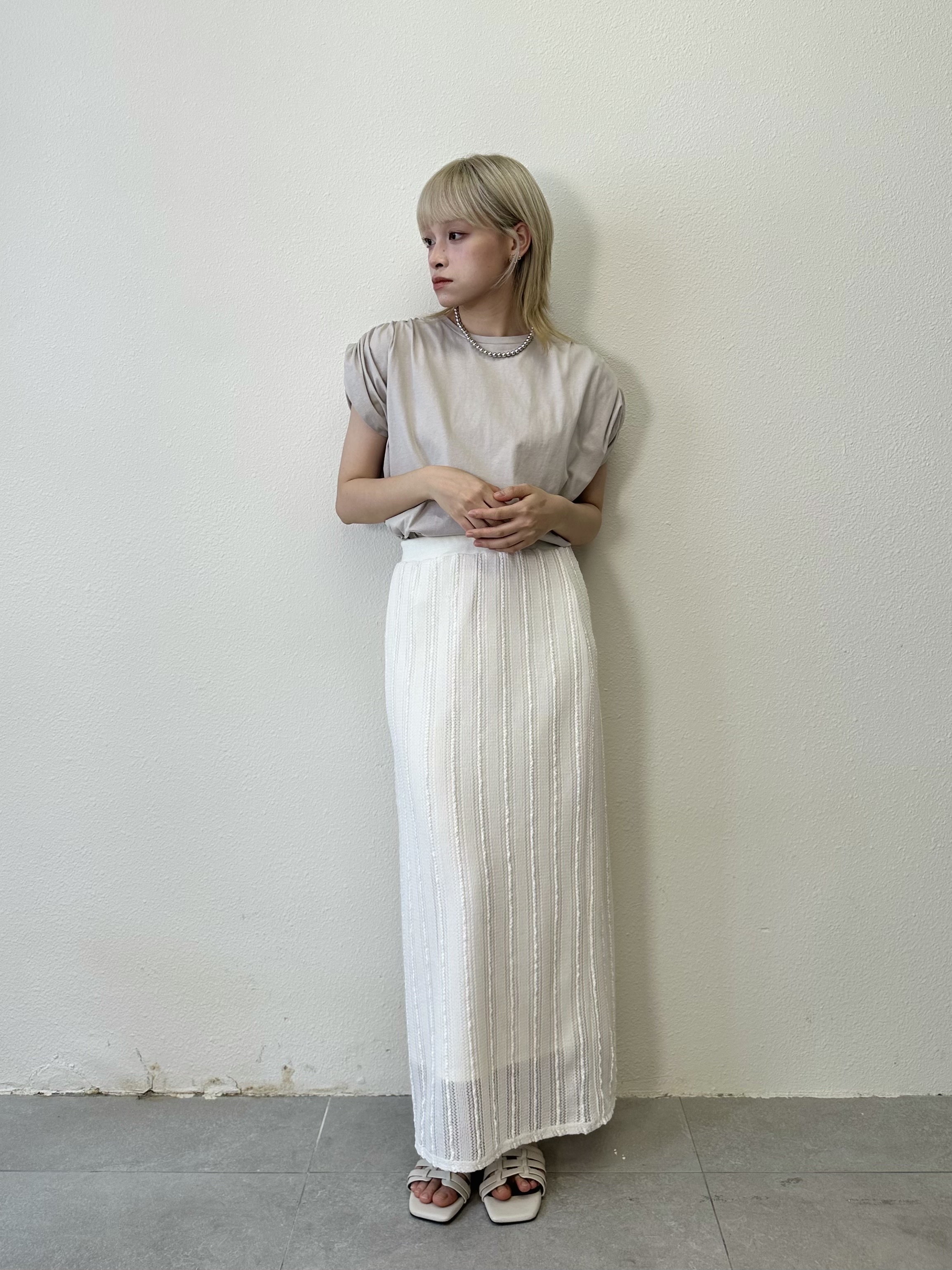 網紋布鉛筆裙 - SK52764