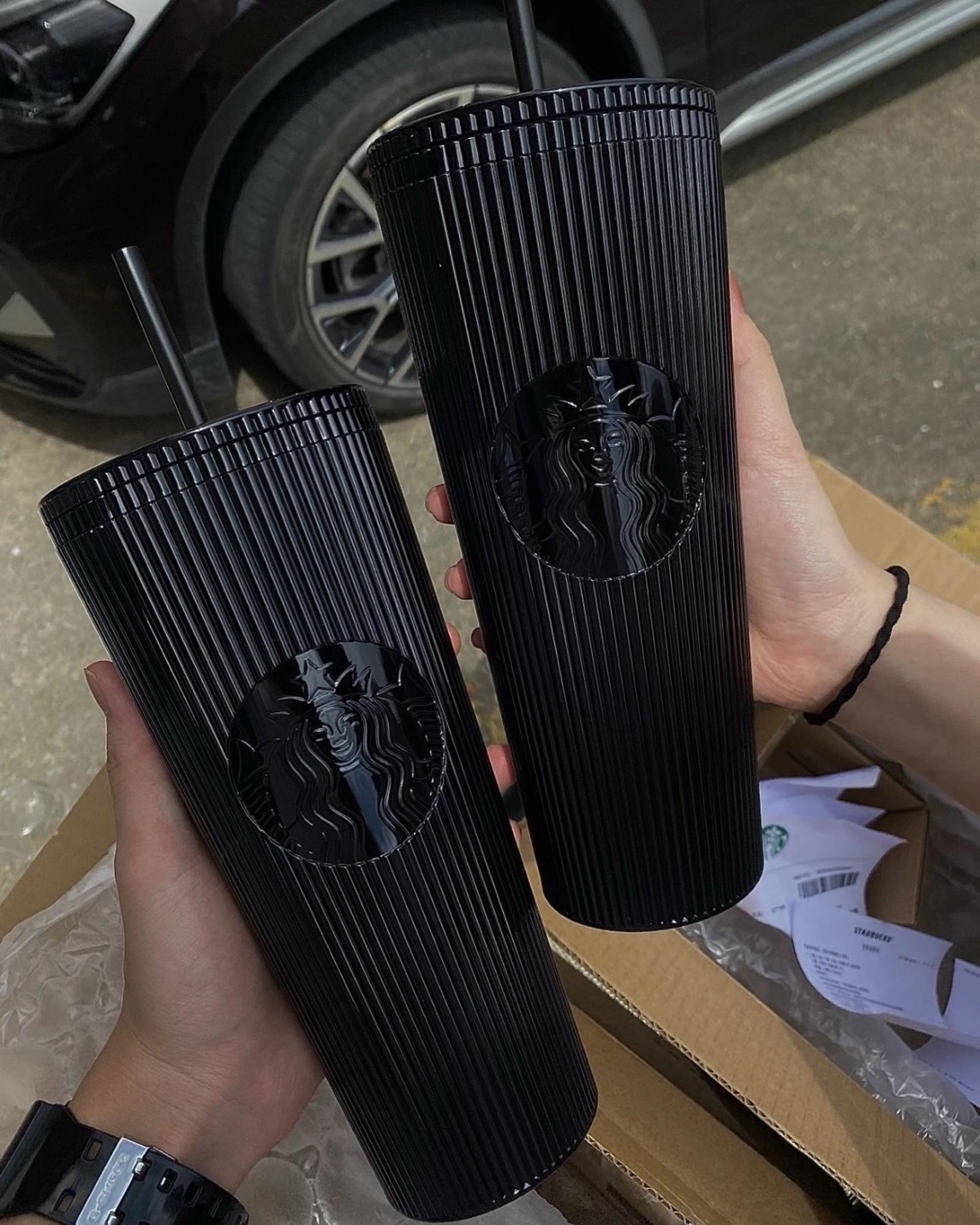<帥>Starbucks all black 星巴克 耐熱 吸管杯 大容量 黑武士