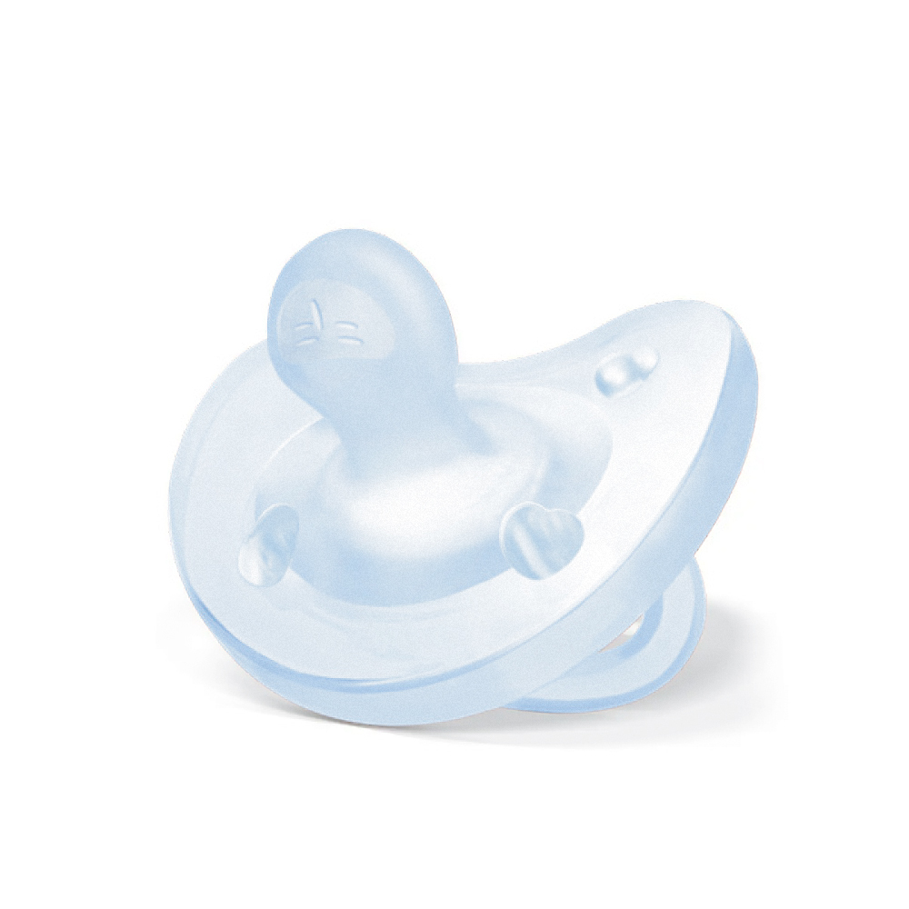 舒適哺乳-矽膠拇指型安撫奶嘴-藍